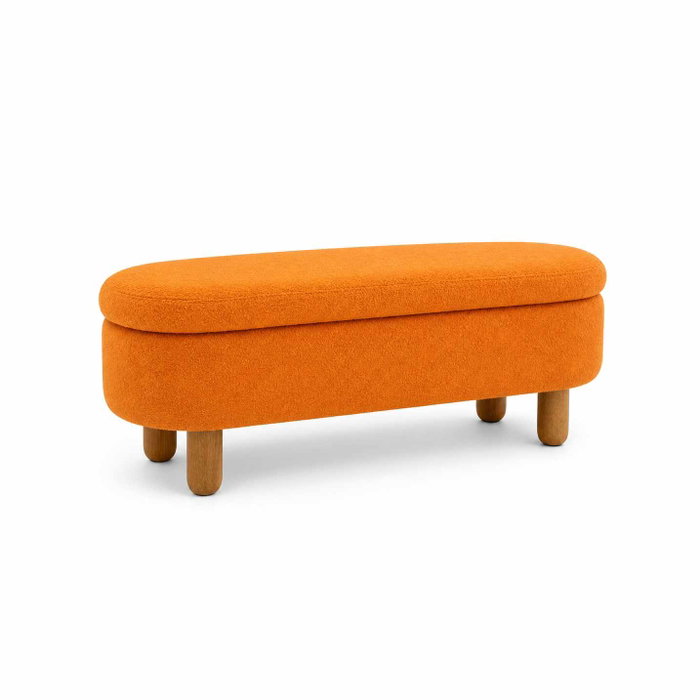 Atelier Del Sofa Puff Naranja con Almacenamiento